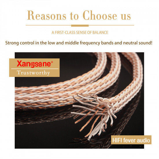 Audiocrast 1M OCC Pure Copper HiFi Speaker Wire – 16 Strands 8TC, 16 AWG For DIY