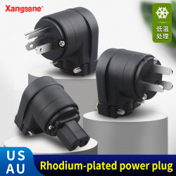 A Set of 90°pure Copper Rhodium-plated AU/US Power Plug Power Amplifier Audio Line Plug Connector