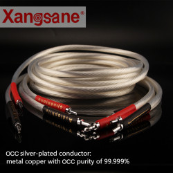 Audio Cable 4roots HIFI 99.999% 5N Single crystal copper（OCC）Silver-plated Speaker Cable banana plug Y plug