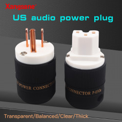 P-03Cu Pure Red Copper US Power Plug Set of HiFi Audio Power Cable Connector Accessories Power Amplifier Tube Plug