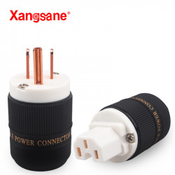 P-03Cu Pure Red Copper US Power Plug Set of HiFi Audio Power Cable Connector Accessories Power Amplifier Tube Plug