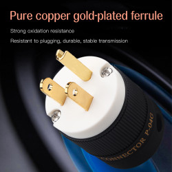 A Set P-04G White US Gold-plated of Audio Power Plug 