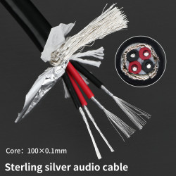 1102Ag 4 X 4N Single Crystal Pure Silver Audio Signal Line RCA & XLR Bulk DIY Cable