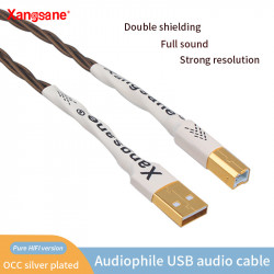 Single Crystal Copper (occ) Silver-plated USB Audio Cable A-B2.0 Dac 