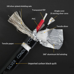 1101Ag 4N 99.99% Pure Silver Audio Cable RCA cable 