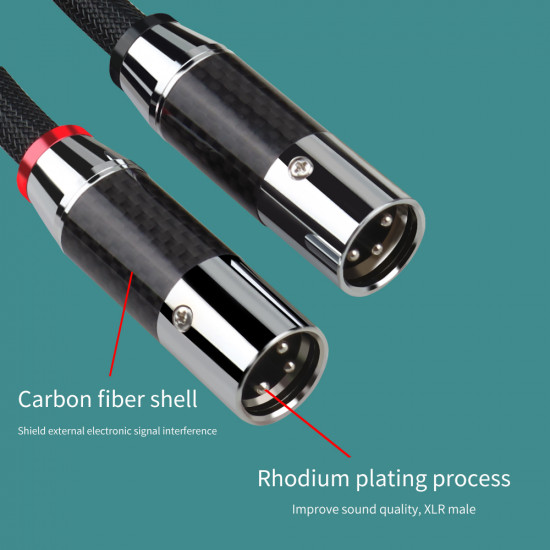 Xangsane High Fidelity 6N Pure Silver Xlr Cable Carbon Fiber Fidelity Plug Amplifier CD Connection Cable