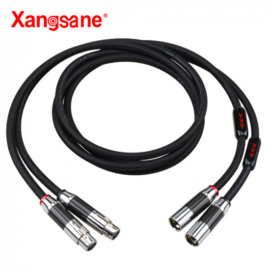 Xangsane High Fidelity 6N Pure Silver Xlr Cable Carbon Fiber Fidelity Plug Amplifier CD Connection Cable