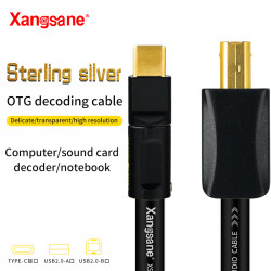 Pure Silver Type C Otg Decoding Cable USB A B Conversion Cable 
