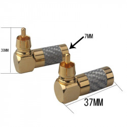 4Pcs Copper Gold Plated Male RCA Hifi Audio Amplifier Cable Plug DIY Accessories
