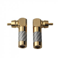 HiFi Audio Adapter Carbon Fiber Copper RCA Plug 7mm Gold-plated Signal Line Lotus Connector