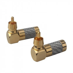 HiFi Audio Adapter Carbon Fiber Copper RCA Plug 7mm Gold-plated Signal Line Lotus Connector