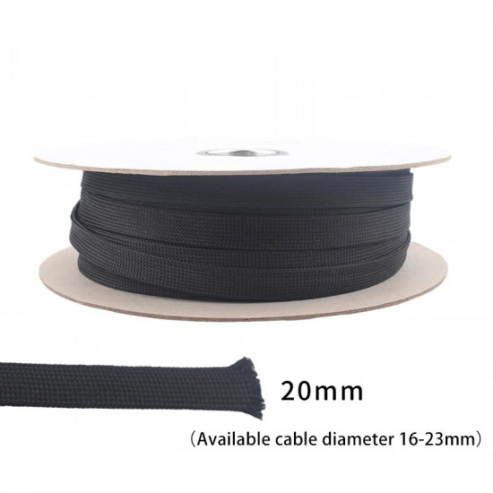 3mm/5mm/8mm/12mm/15mm/20mm Advanced Black Pure Cotton Shock Absorption Net Audio Hifi Signal Cable Power Cable Speaker Cable Net