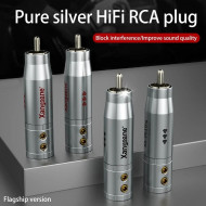 Hifi Pure Silver Rca Plug CD Amplifier DIY Rhodium Signal Cable Audio Plug