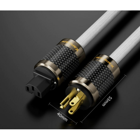Xangsane 6N OCC + Pure Silver Audiophile Power Cable, US Standard High-End Power Cord for Amplifier & Hi-Fi Audio Systems