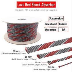 3mm/5mm/8mm/12mm/15mm/20mm Red Shock Absorption Audio Cable Shielding Network Signal Cable Speaker Cable Shielding Network