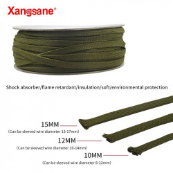 4mm/6mm/8mm/12mm/15mm Shielding Net Green Pure Cotton Shock Absorbing Audio Hifi Signal Cable Power Cord Speaker Speaker Wire 