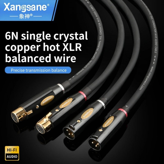 Xangsane 6N Frozen Single Crystal Copper Balanced Cable XLR Audio Cable XLR Gold plated plug Audio Cable
