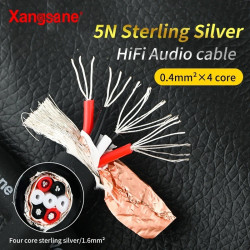 Xangsane 5N 1.6mm ² 4-core Sterling Silver Audio Cable HiFi USB Decoding Cable RCA Cable XLR Cable DIY Bulk Cable