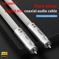 Xangsane Pure Silver Coaxial Audio Cable with Pure Silver Rhodium Plated Plug 75 Ω Cable Output SPDIF Digital Decoding for TV Amplifier