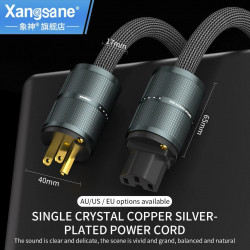 Xangsane DY OCC Silver Plated Core HiFi Power Cable for Audio Amplifier Red Copper Plug AU/EU/US Plug 