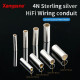 HiFi Pure Silver Wiring Protection Tube, Audio Cable Sleeve Sheath, Speaker Power Cable Damping Pressure Tube for Audiophile Equipment