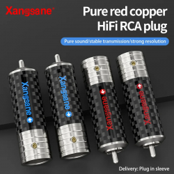 HiFi RCA Plug Rhodium Plated Carbon Fiber for DIY HiFi Cable Amplifier CD Connection Terminal