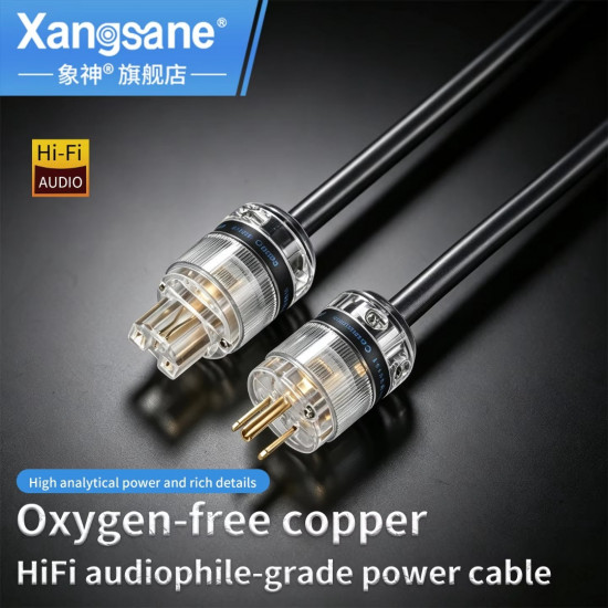Xangsane M8 High-grade Pure Oxygen-free Copper Power Cord for Audio System, Audio Decoder Power Plug, CD Upgrade Cable