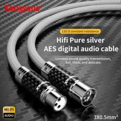 HiFi Pure Silver AES Digital XLR Balanced Cable 110 Ohm Balanced Coaxial Cable Digital Signal Line