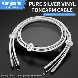 Xangsane XS-LP0616 Pure Silver Vinyl Tonearm Cable, LP Vinyl Record Player RCA Signal Cable Audio Cable