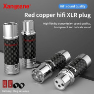 XLR Plug Carbon Fiber Pure Copper Rhodium Plated for DIY XLR Cable 3-pin Audio Power Amplifier Connector