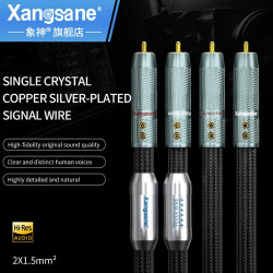 Xangsane SINGLE CRYSTAL COPPER OCC Silver-Plated RCA Audio Cable, HiFi Power Amp to CD Player Signal Wire, Lotus RCA Interconnect for Home Stereo System