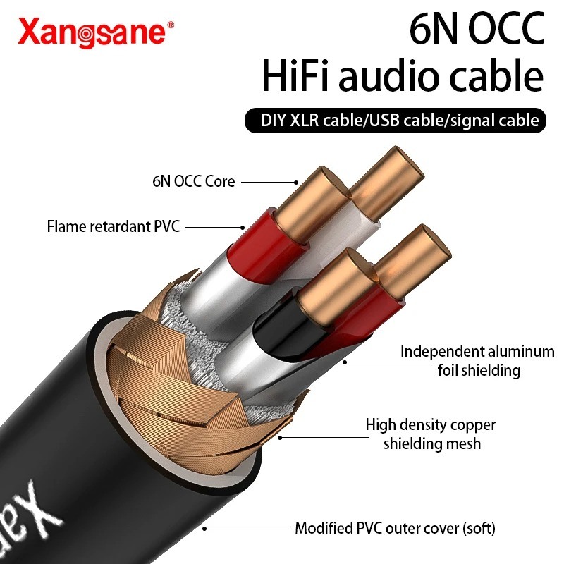 XS-3300 Hifi Rca Cable 6N OCC HiFi XLR Cable Bulk for Sell Cable