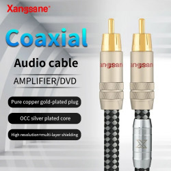 6N OCC Silver Plated Digital Coaxial Audio Cable 75 Ω Subwoofer Cable Output SPDIF TV Power Amplifier 5.1 Audio DC 
