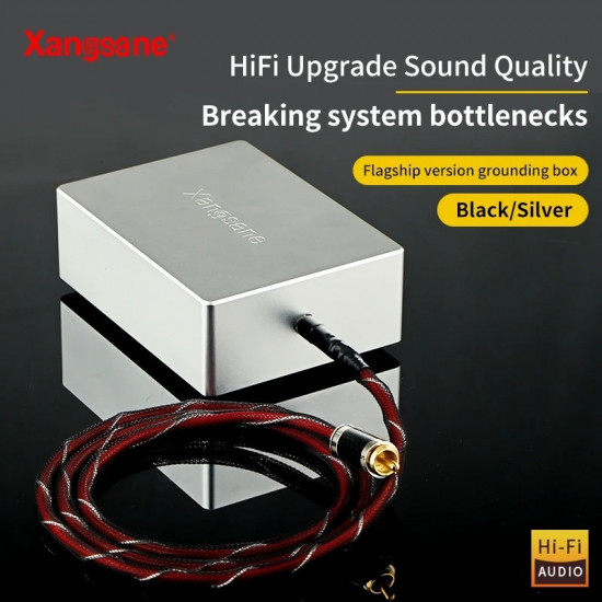Xangsane Aluminum Alloy Hifi Grounding Box Audio Electronic Mute OCC Silver Plated Pure Silver Grounding Wire