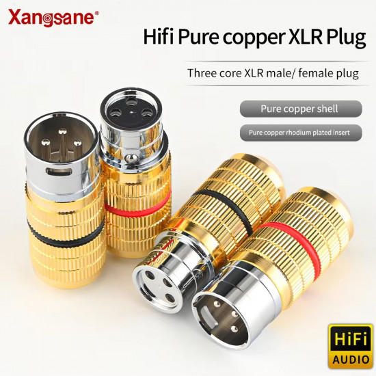 Brass Rhodium Plated Hifi XLR Plug for Balanced Cable Speaker Male and Female Microphone Microphone Cable