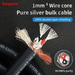 4N Pure Silver 2 * 0.5mm ² HIFi RCA DIY Audio Cable Amplifier CD Signal Cable XLR