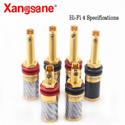 Xangsane Red Copper Gold-plated HIFi Terminal Block Hifi Speaker Binding Post Jack amplifier Banana Female Plug