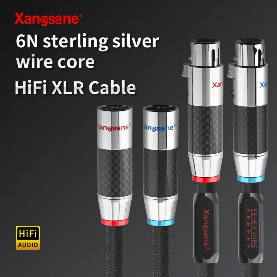 XS-9003Ag 6N Sterling Pure Silver Hifi Xlr Cable Amplifier CD Audio Cable Carbon Fiber Rhodium Plated Hifi XLR Plug XS-9003Ag 6N Sterling Pure Silver Hifi Xlr Cable Amplifier CD Audio Cable Carbon Fiber Rhodium Plated Hifi XLR Plug