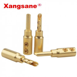 Copper Sand Gold DIY Banana Plug Hifi Speaker Cable Connection Short Column Solderless Connector