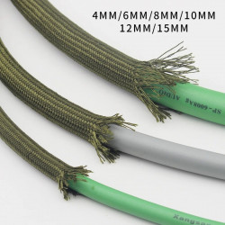 4mm/6mm/8mm/12mm/15mm Shielding Net Green Pure Cotton Shock Absorbing Audio Hifi Signal Cable Power Cord Speaker Speaker Wire 