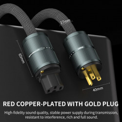 Xangsane DY OCC Silver Plated Core HiFi Power Cable for Audio Amplifier Red Copper Plug AU/EU/US Plug 