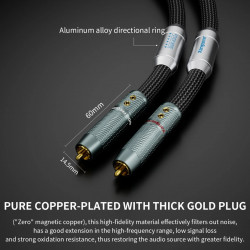 Xangsane SINGLE CRYSTAL COPPER OCC Silver-Plated RCA Audio Cable, HiFi Power Amp to CD Player Signal Wire, Lotus RCA Interconnect for Home Stereo System