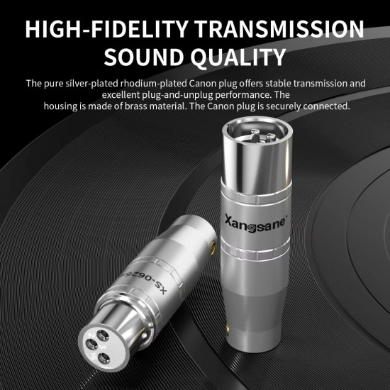 Xangsan Pure Silver Cannon Balanced Plug XLR Balanced Cable Male-Female Terminal Three-Core Balanced DIY Plug