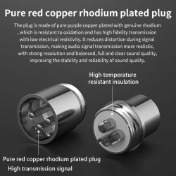 XLR Plug Carbon Fiber Pure Copper Rhodium Plated for DIY XLR Cable 3-pin Audio Power Amplifier Connector