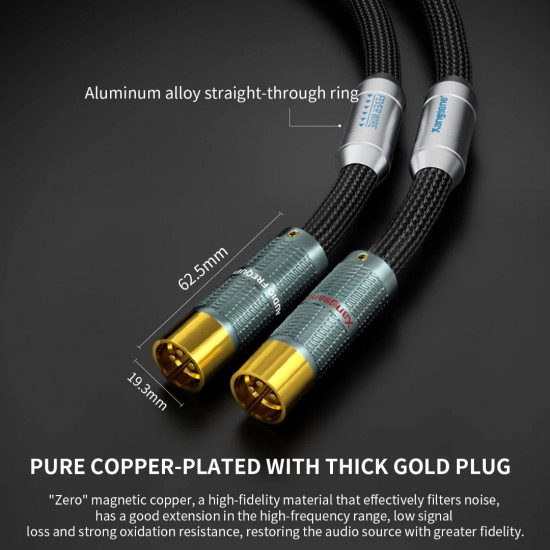 Xangsane XS-DY2XLR  Single Crystal Copper-Gold Coated Balanced Cable XLR for CD Amplifier Decoding XLR Audio Cable