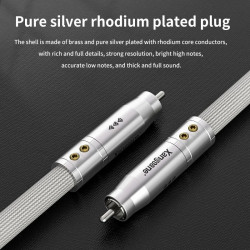 Xangsane Pure Silver Coaxial Audio Cable with Pure Silver Rhodium Plated Plug 75 Ω Cable Output SPDIF Digital Decoding for TV Amplifier