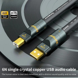 6N Single Crystal Copper USB Cable A to B for OTG Decoding Connection Decoder Desktop Computer Laptop Data
