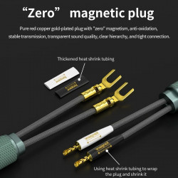 6N OCC Frozen Speaker Cable 2 * 5.26mm ² HiFi Amplifier Main Speaker Cable Connection Wire Gold-plated U-shaped Banana Plug