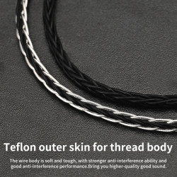 Xangsane Loose Wire XS-8Y Silver-plated Material 8-strand Weaving Headphone Cable DIY HiFi Unplugged Wire