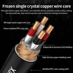 Xangsane 6N Frozen Single Crystal Copper Balanced Cable XLR Audio Cable XLR Gold-plated Audio Cable